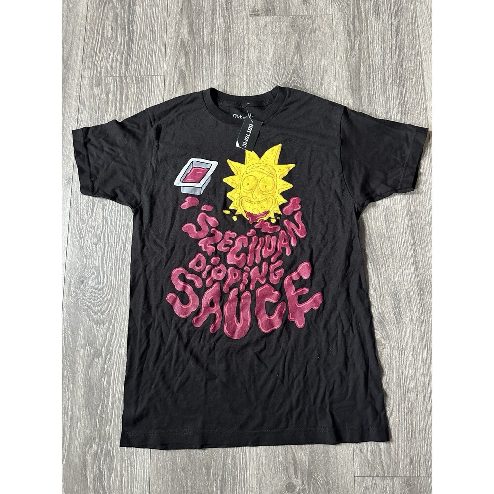 Rick And Morty Szechuan Dipping Sauce Shirt Black Adult Swim Sz MED  AUTHENTIC